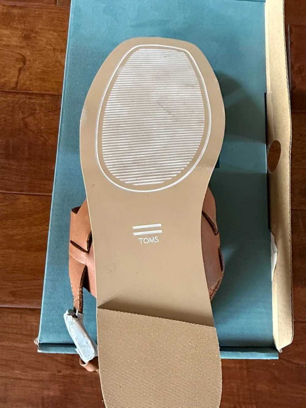 Toms Freya Tan Leather Slide Sandals NWT New Size 9 - Picture 7 of 7